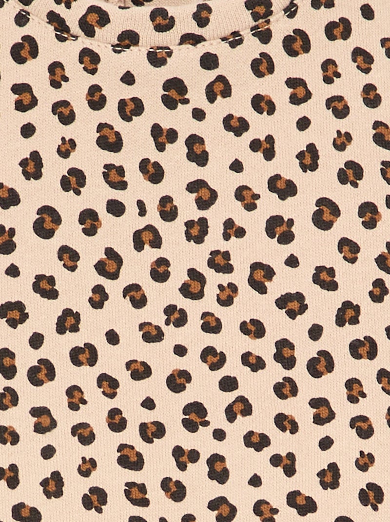 Sudadera con estampado de felpa Beige - Kiabi