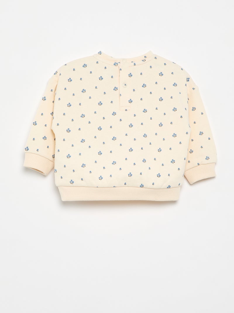 Sudadera con estampado de felpa Blanco - Kiabi