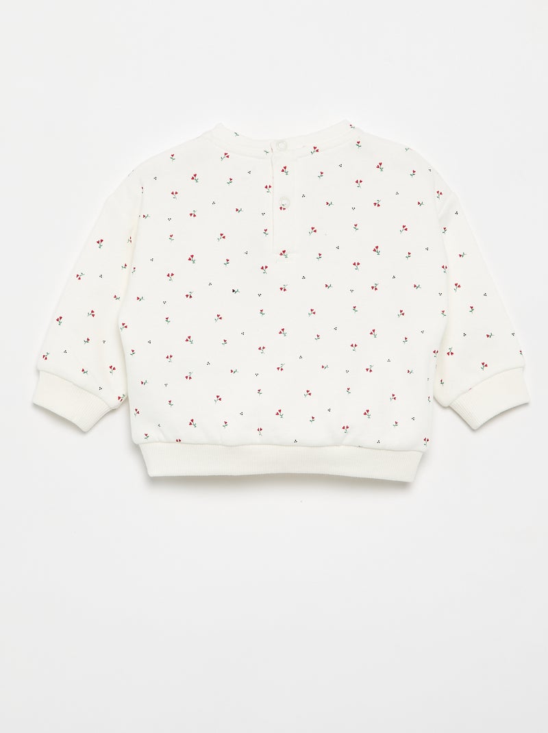 Sudadera con estampado de felpa Blanco - Kiabi