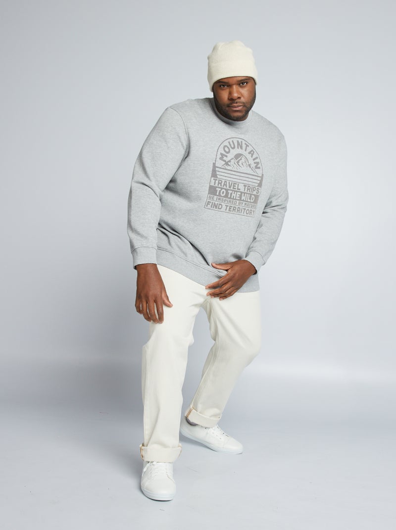 Sudadera con estampado de fieltro GRIS - Kiabi