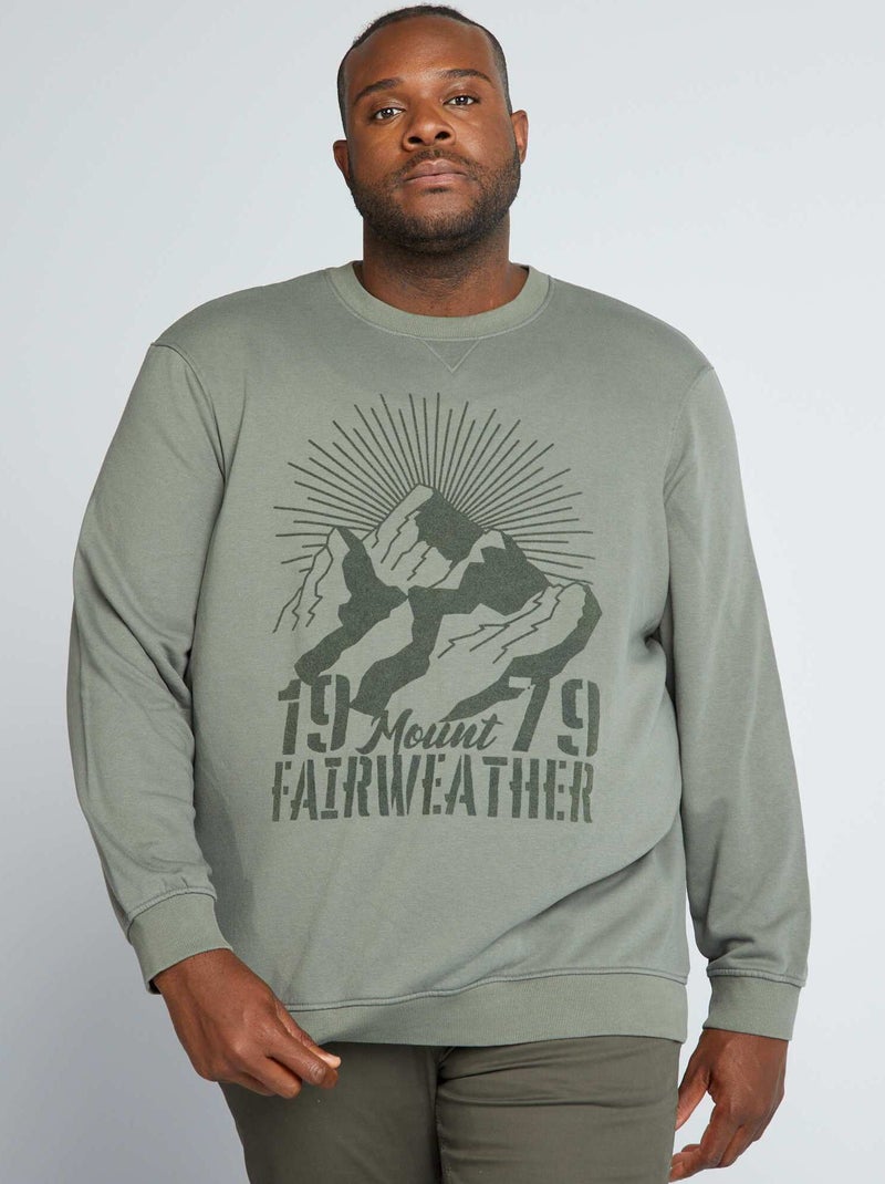 Sudadera con estampado de fieltro KAKI - Kiabi