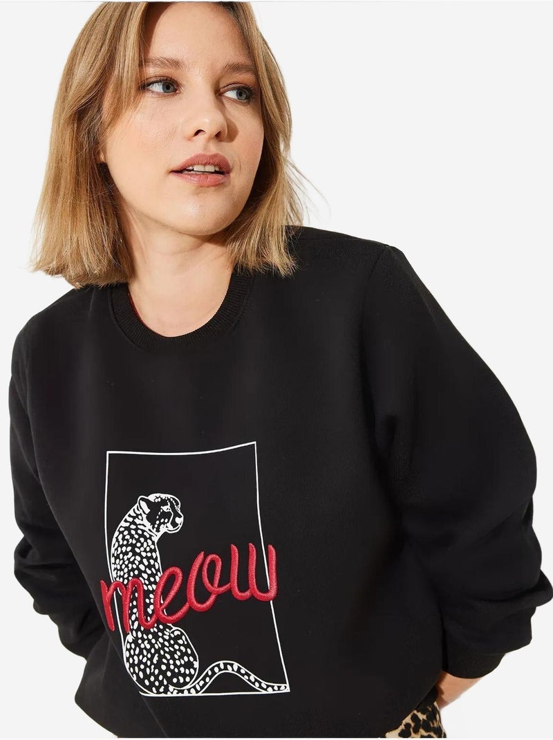 Sudadera con estampado de leopardo lucci Negro - Kiabi