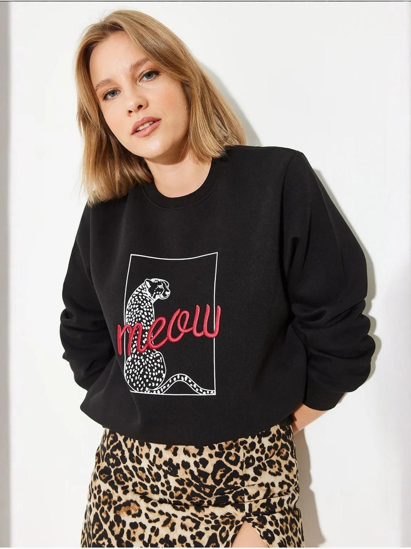 Sudadera con estampado de leopardo lucci Negro - Kiabi