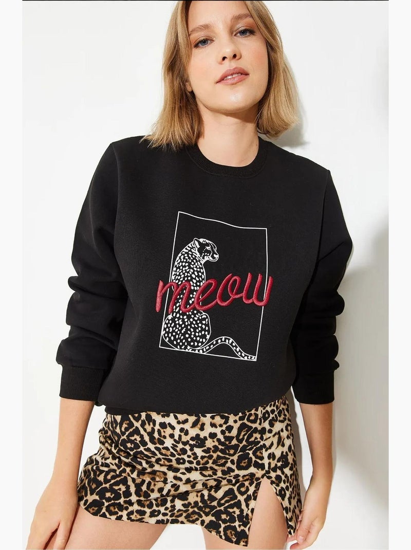 Sudadera con estampado de leopardo lucci Negro - Kiabi