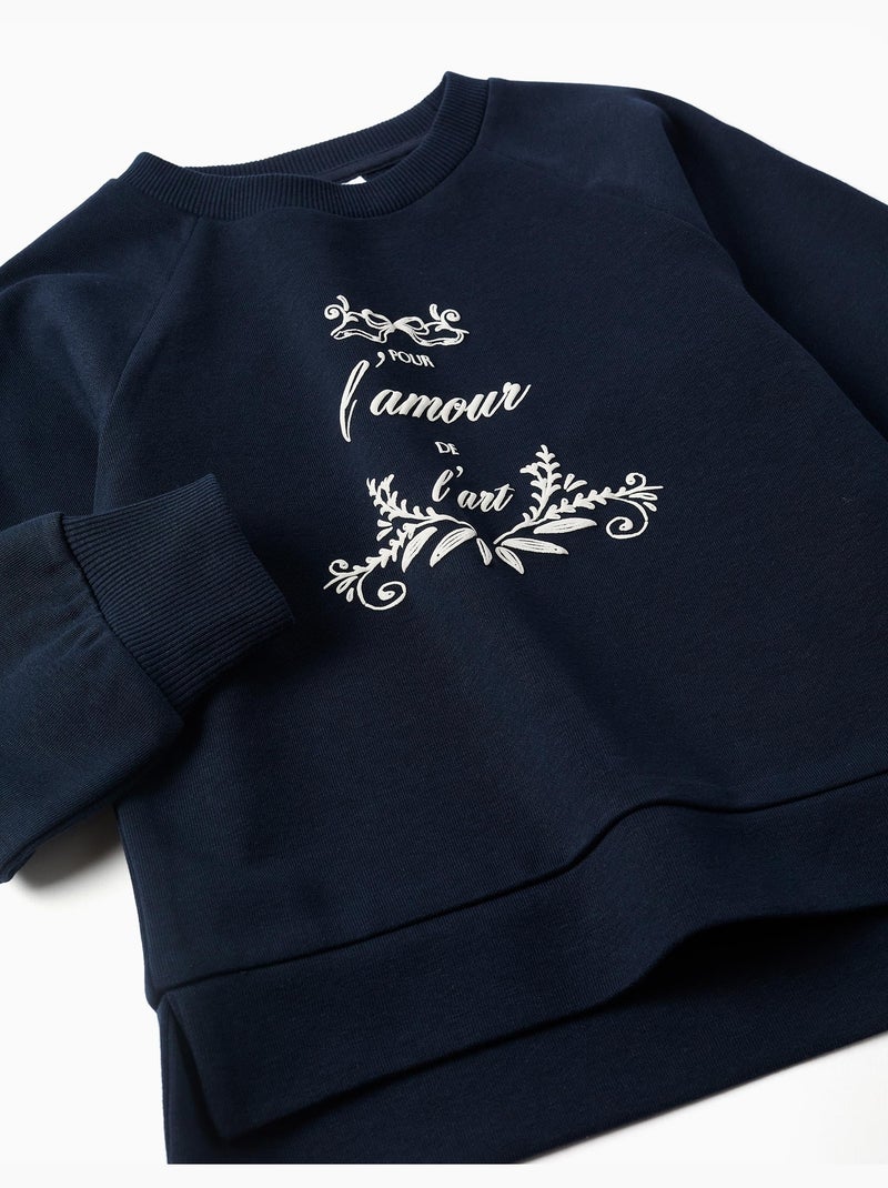 Sudadera con estampado en relieve Amour de l'Art Azul oscuro - Kiabi
