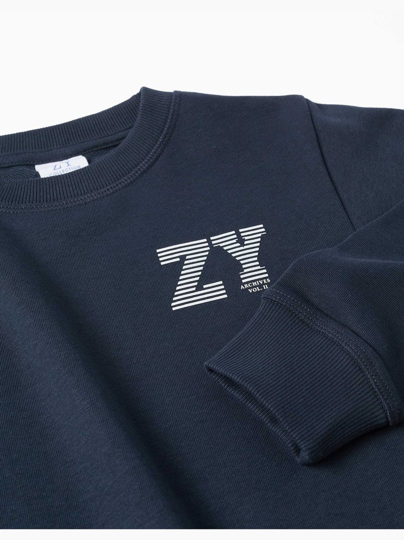 Sudadera con estampado en relieve ZY Azul oscuro - Kiabi