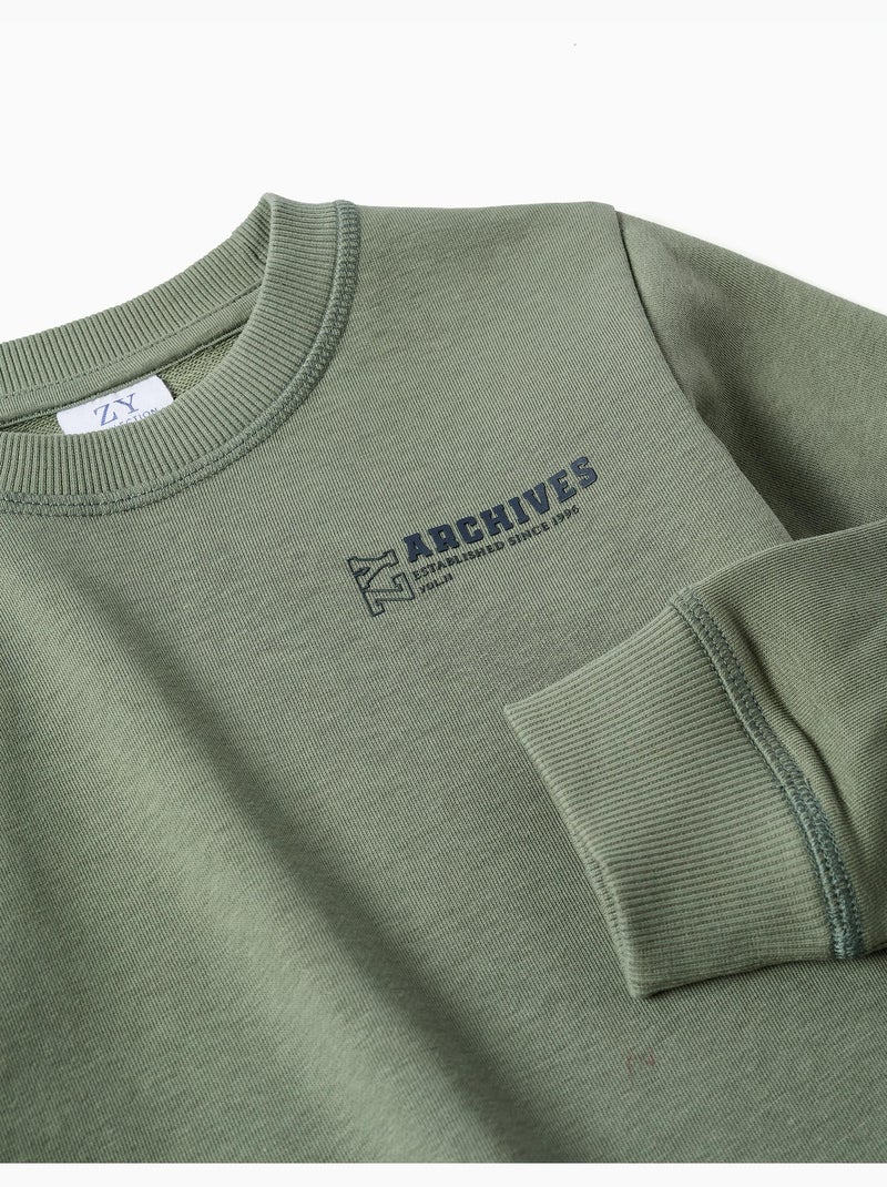 Sudadera con estampado en relieve ZY Verde oscuro - Kiabi