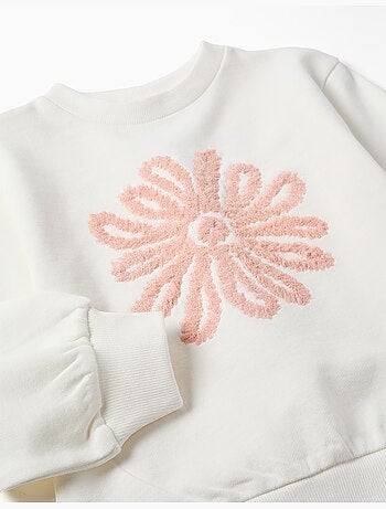 Sudadera con estampado floral en relieve