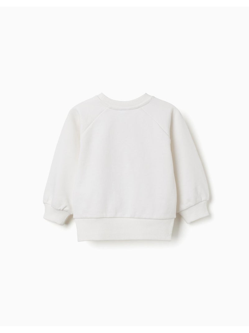 Sudadera con estampado floral en relieve Blanco - Kiabi