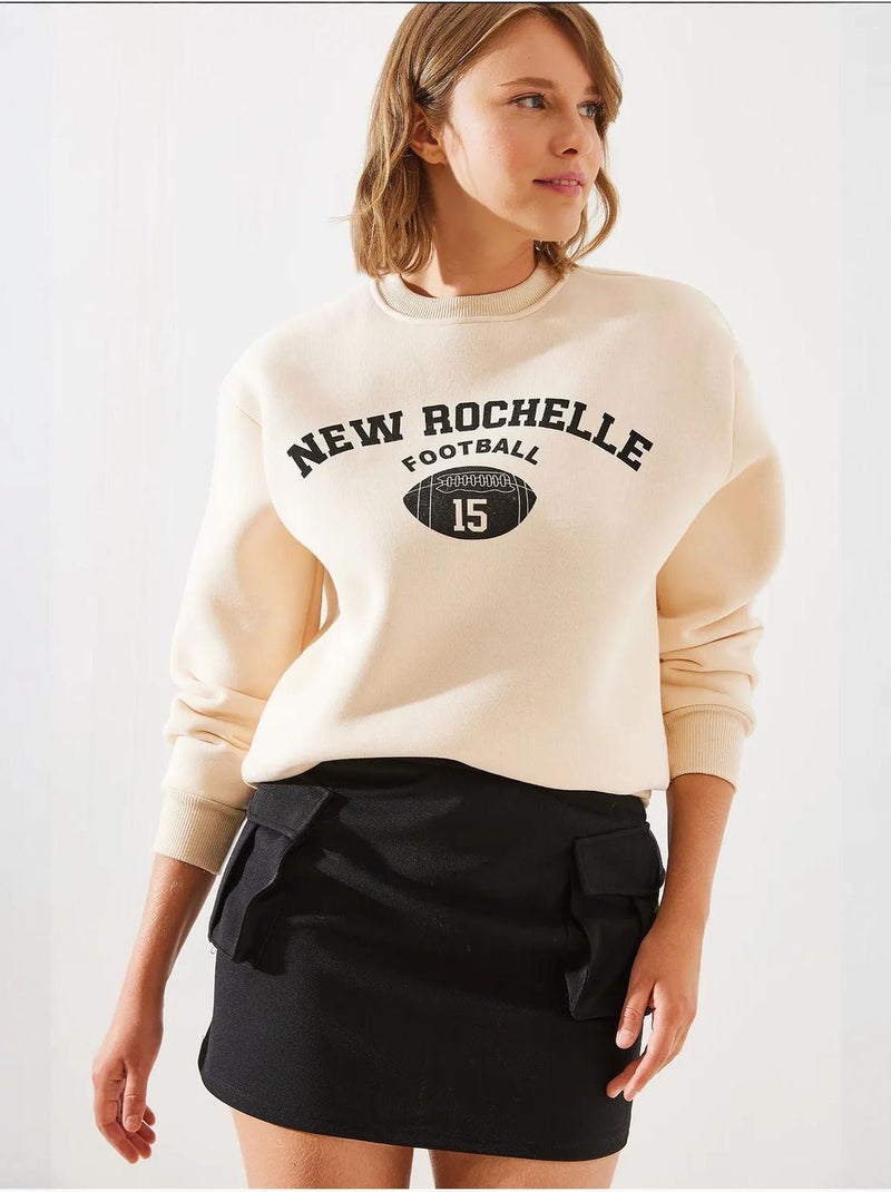 Sudadera con estampado rochelle de polar de triple hilo mbhs lucci Beige arcilla - Kiabi