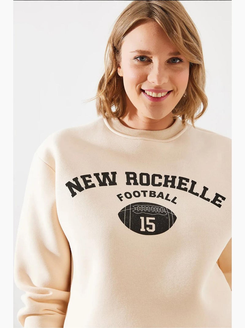 Sudadera con estampado rochelle de polar de triple hilo mbhs lucci Beige arcilla - Kiabi