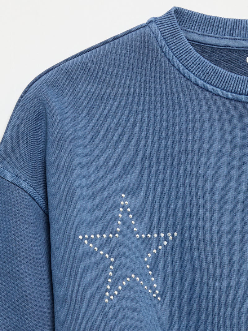 Sudadera con estrellas de strass Azul - Kiabi