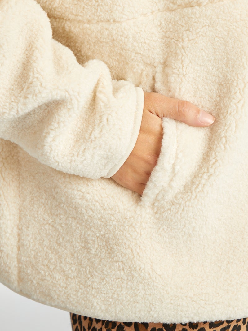 Sudadera con forro de borreguito sintético beige - Kiabi