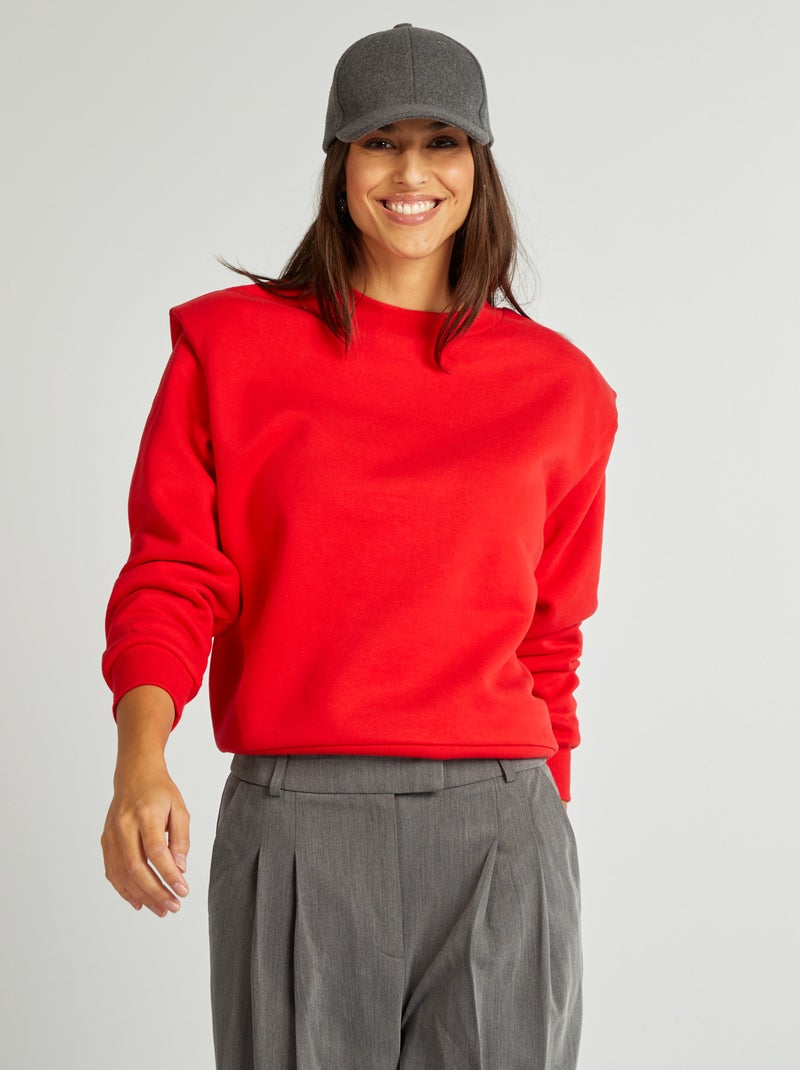 Sudadera con hombreras ROJO - Kiabi