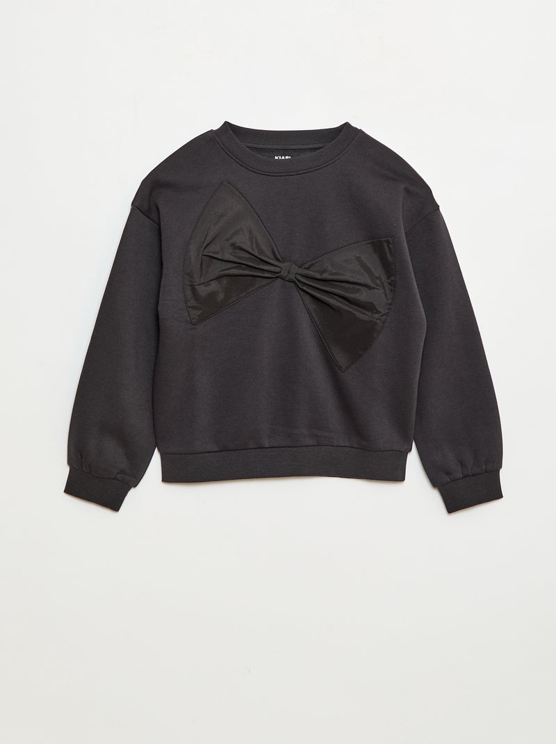 Sudadera con lazo de raso Negro - Kiabi