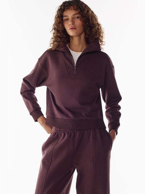 Sudadera con media cremallera y interior afelpado penti - Kiabi Sudadera con media cremallera y interior afelpado penti - Kiabi
