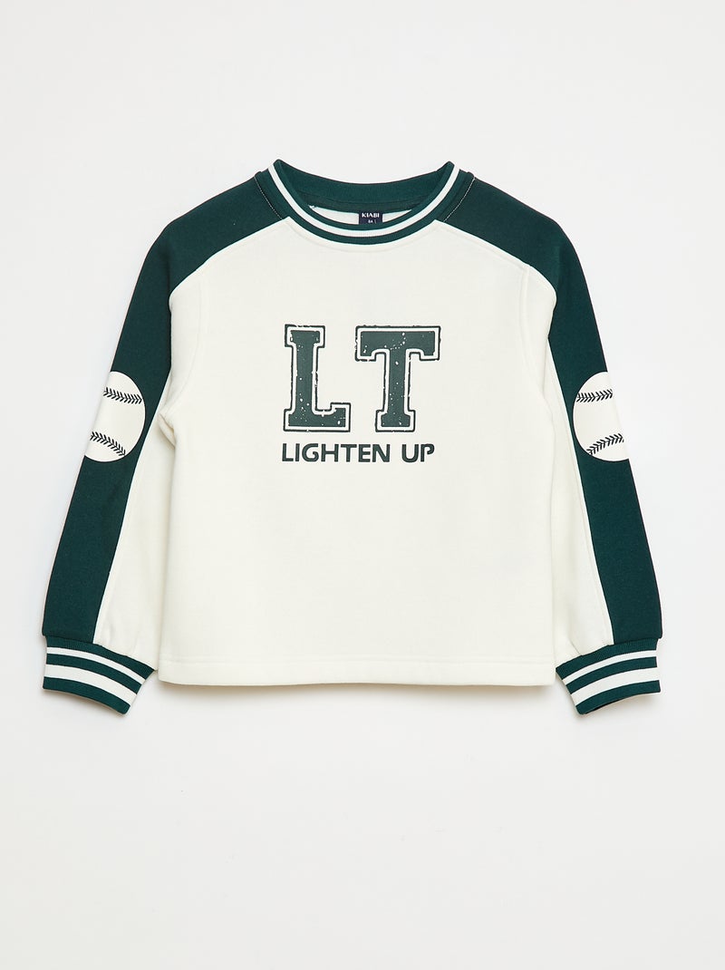 Sudadera con motivo bicolor Verde - Kiabi