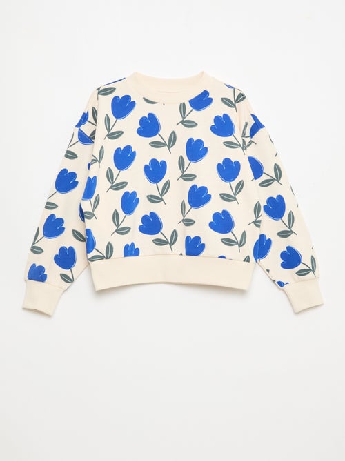 Sudadera con motivo y cuello redondo - Kiabi
