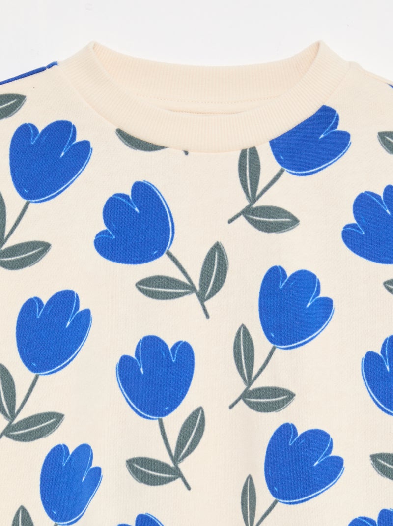 Sudadera con motivo y cuello redondo Beige - Kiabi