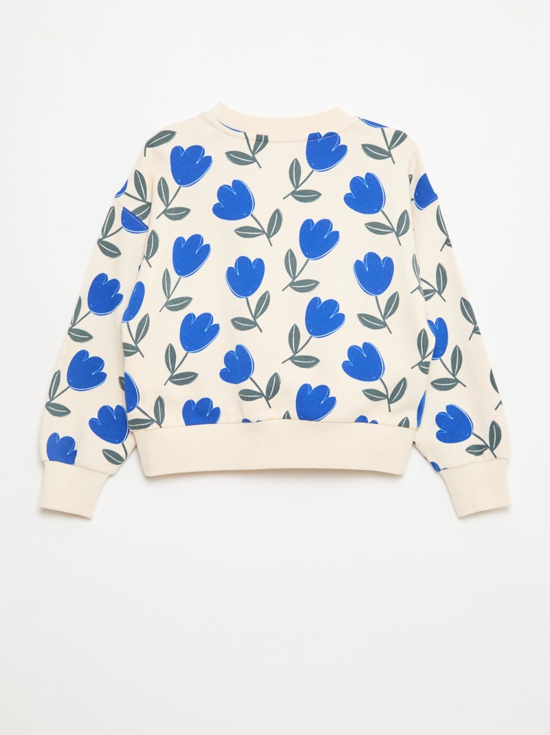Sudadera con motivo y cuello redondo Beige - Kiabi