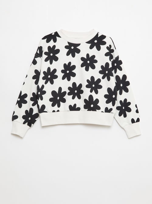 Sudadera con motivo y cuello redondo - Kiabi