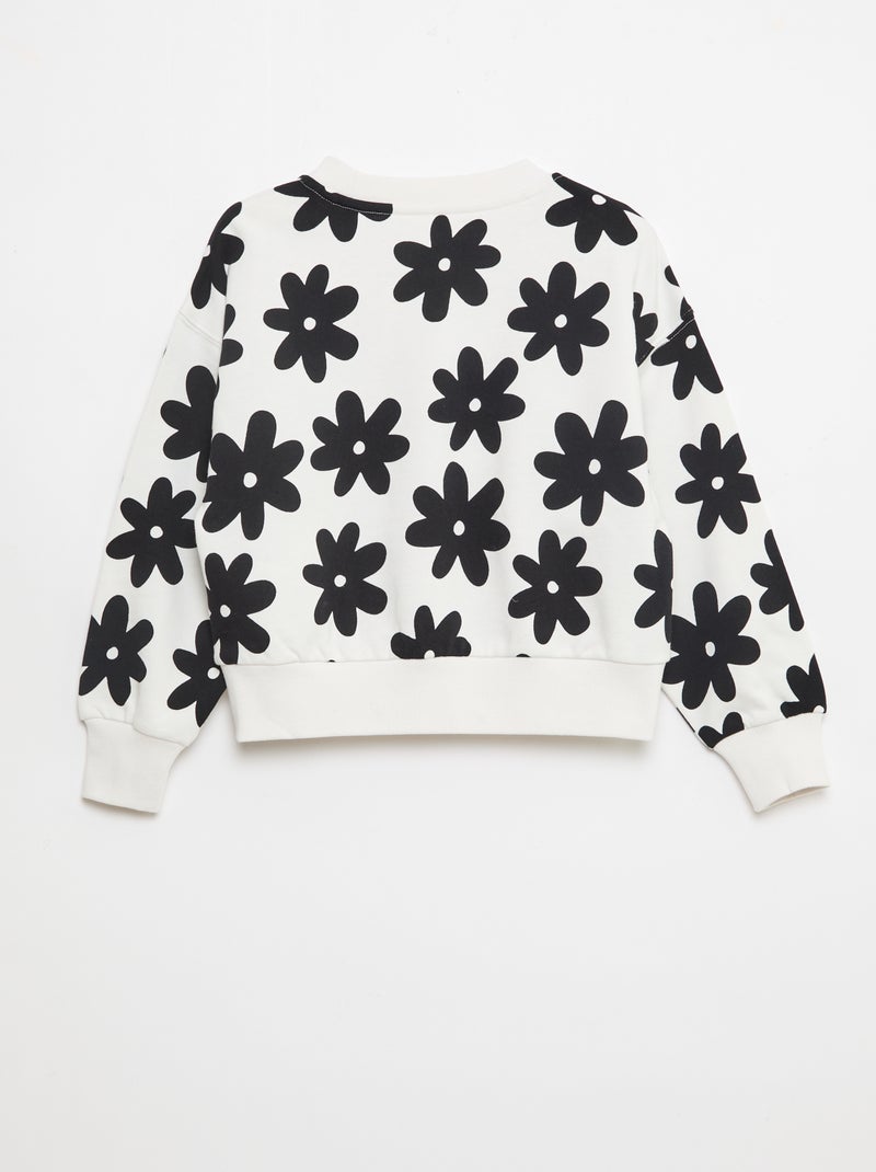 Sudadera con motivo y cuello redondo Blanco - Kiabi