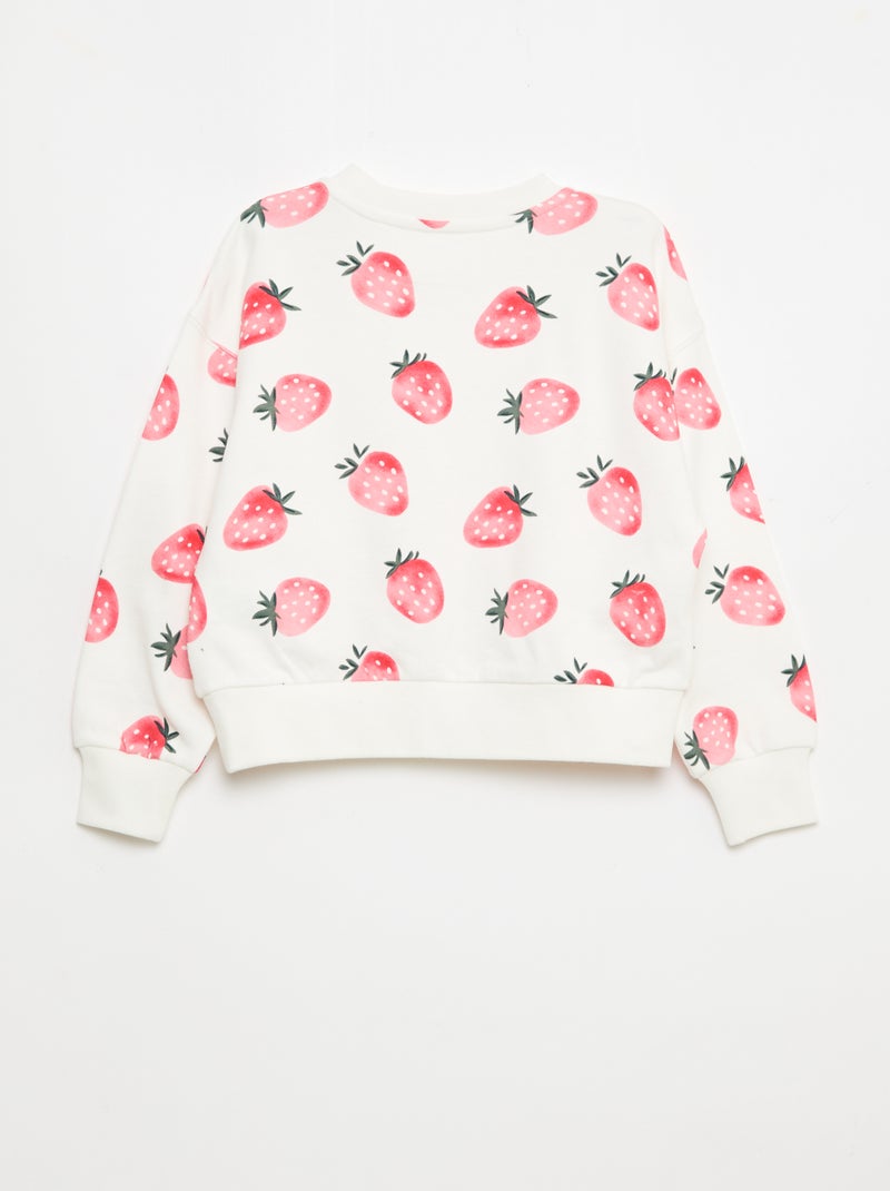 Sudadera con motivo y cuello redondo Blanco - Kiabi
