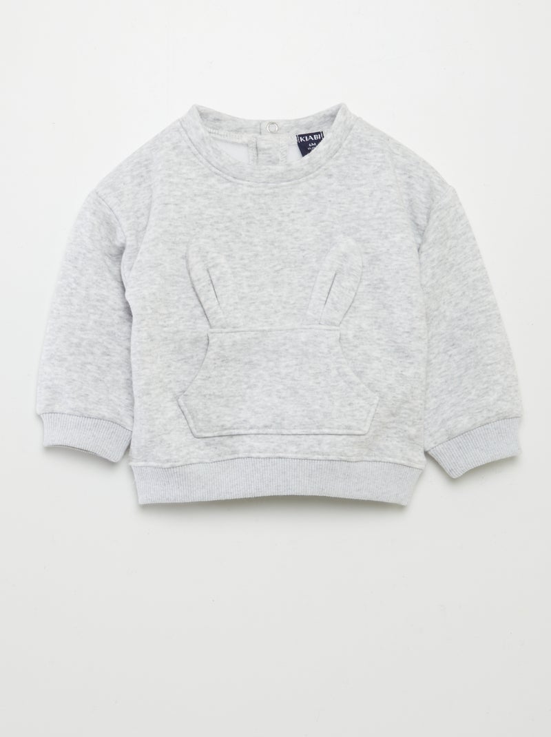 Sudadera con orejas de conejo GRIS - Kiabi
