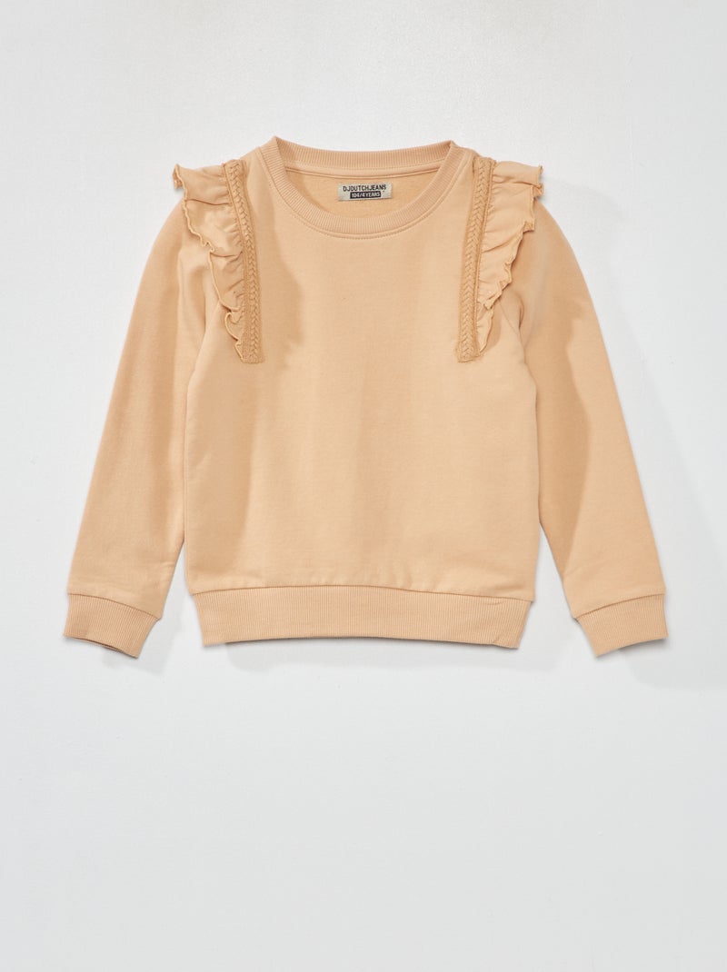 Sudadera con volantes BEIGE - Kiabi
