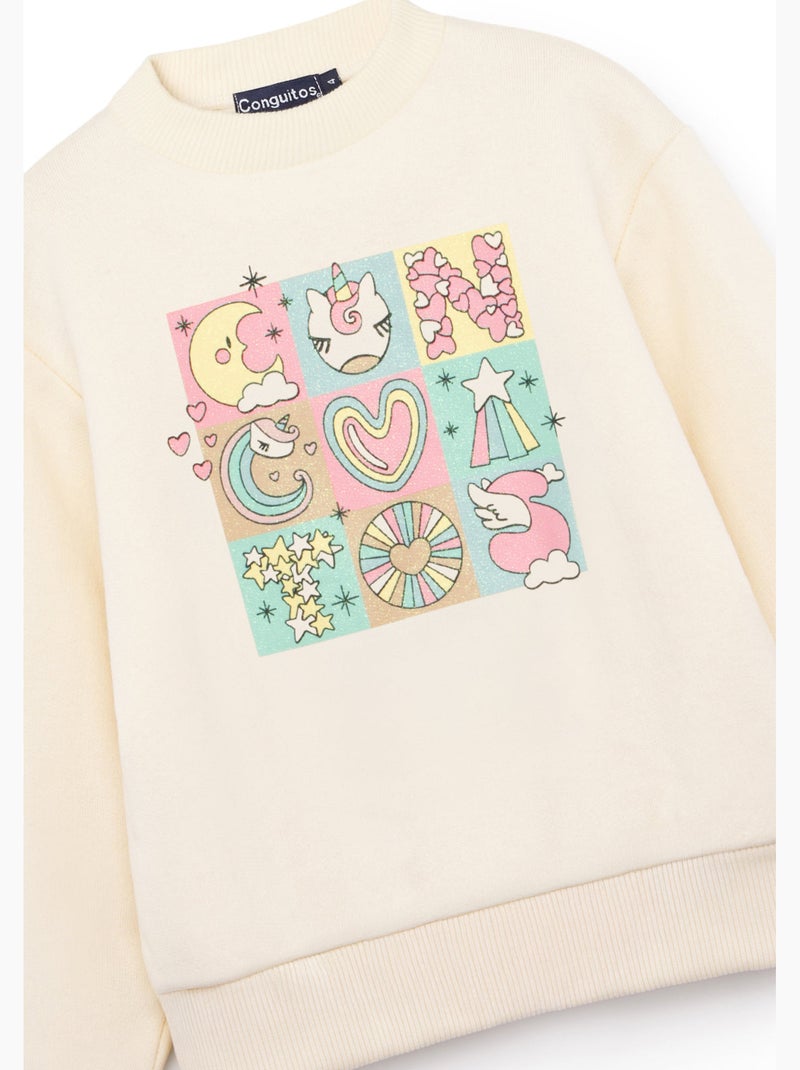 Sudadera conguitos Beige - Kiabi