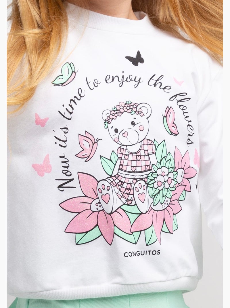 Sudadera conguitos Blanco - Kiabi