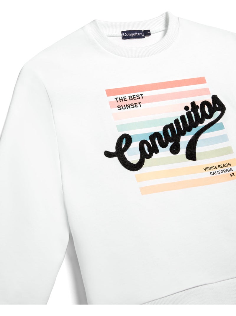 Sudadera conguitos minimalist Blanco - Kiabi