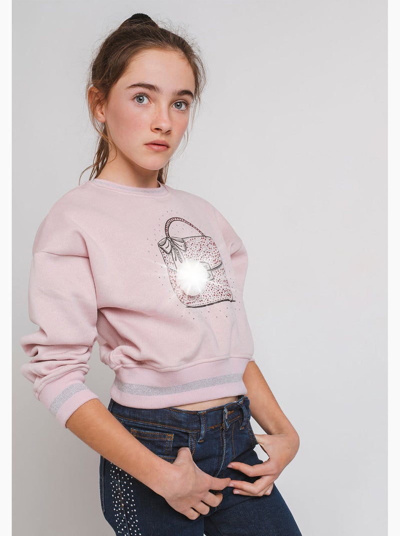 Sudadera conguitos pompón sudadera Rosa - Kiabi