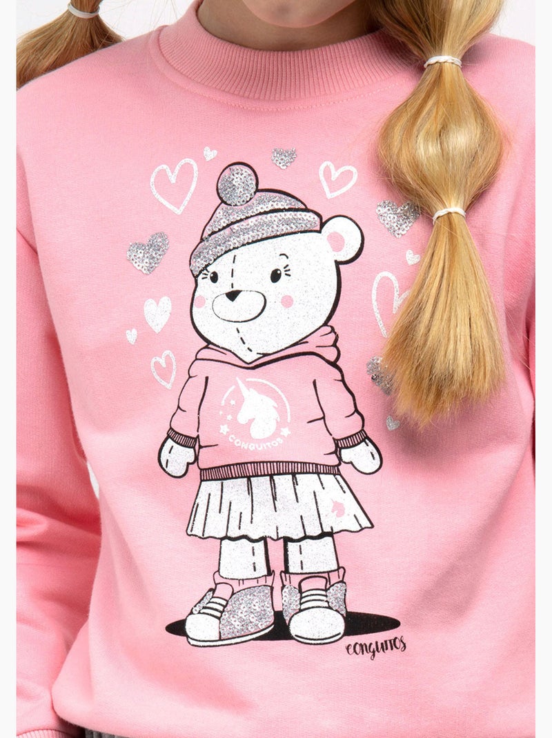 Sudadera conguitos Rosa - Kiabi