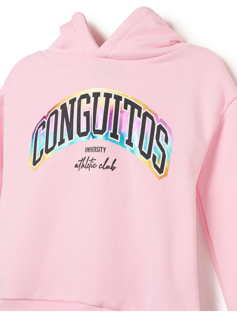 Sudadera conguitos sudadera con logo Rosa - Kiabi