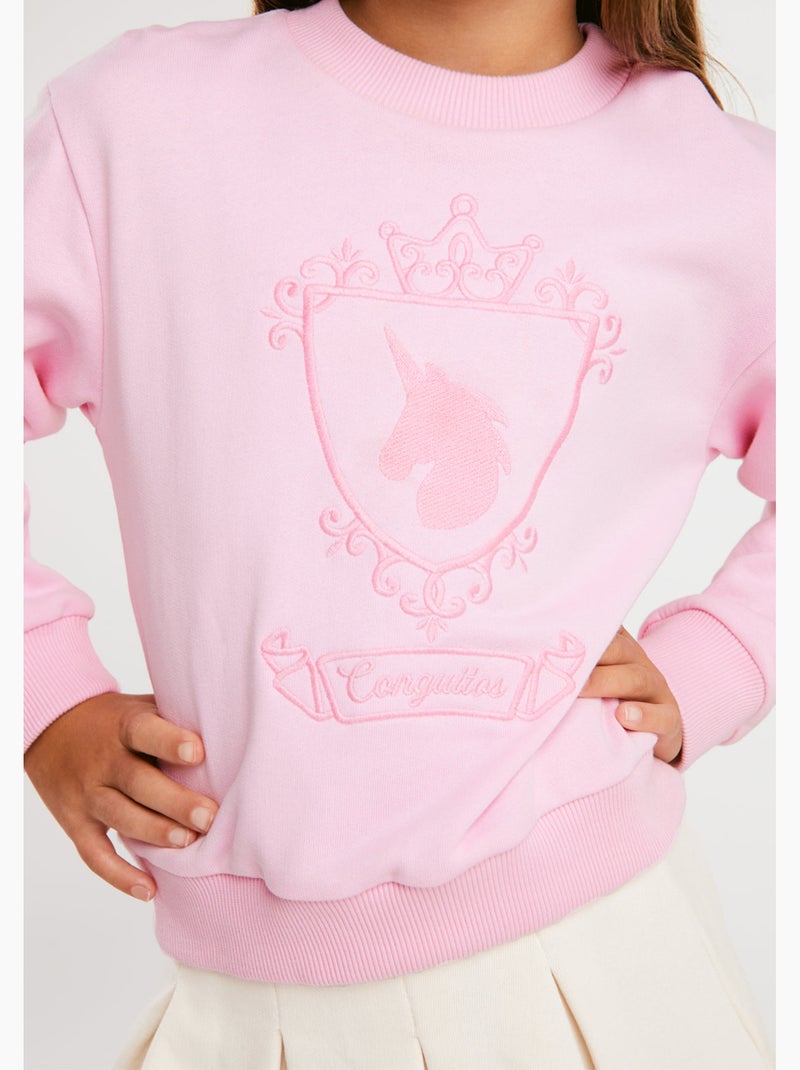 Sudadera conguitos sudadera unicornio Rosa - Kiabi