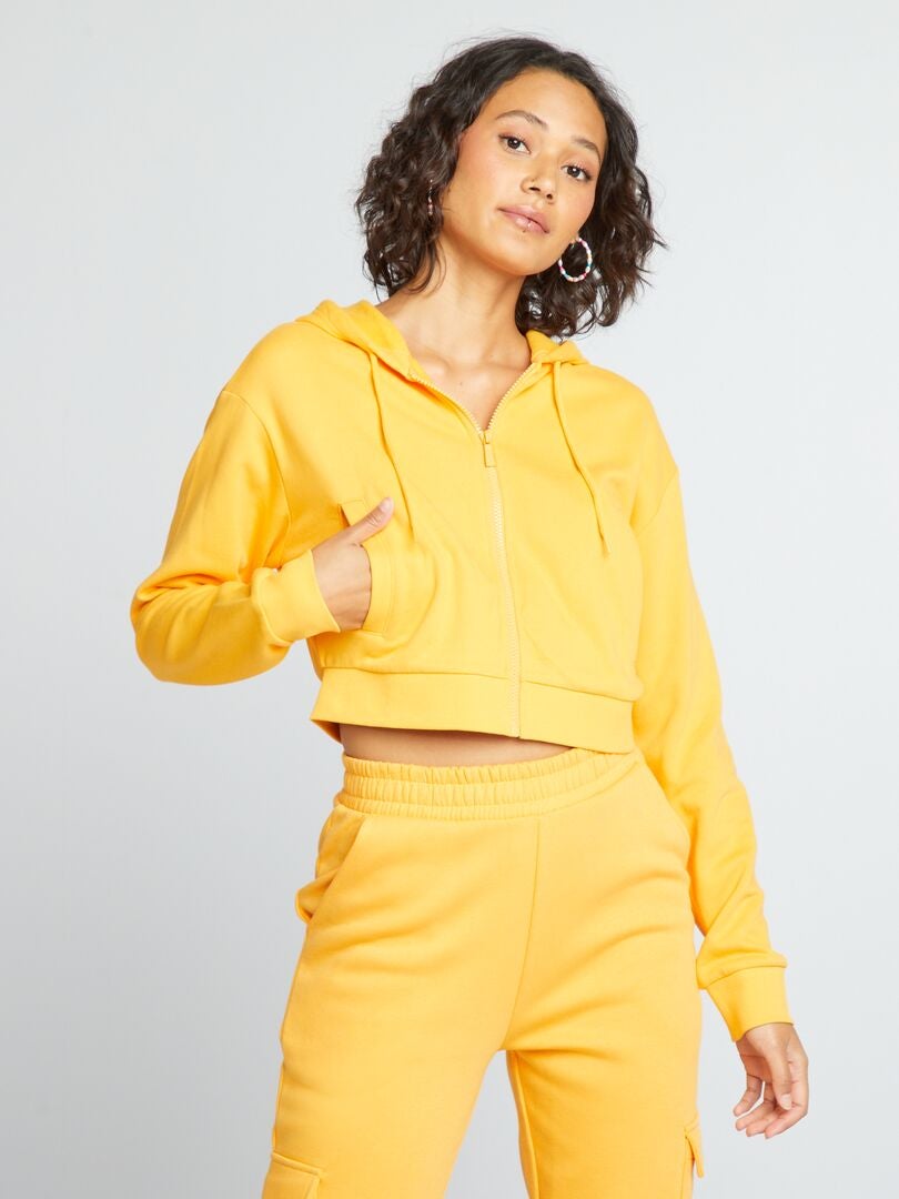 Sudadera corta con capucha BLANCO - Kiabi