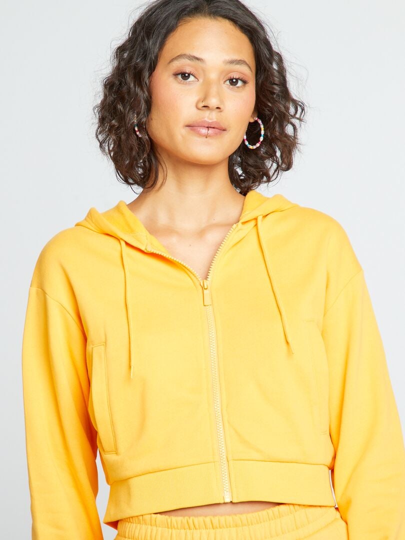 Sudadera corta con capucha BLANCO - Kiabi