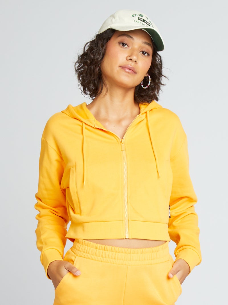 Sudadera corta con capucha BLANCO - Kiabi