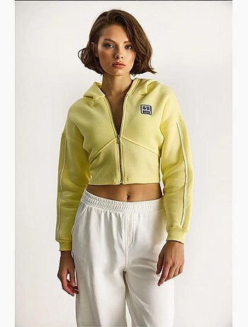 Sudadera corta con capucha y cremallera lucci