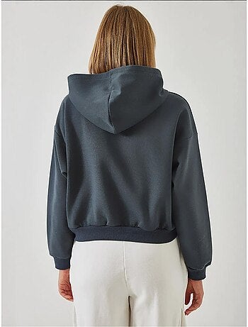 Sudadera corta con cremallera lateral y tejido cepillado de tres hilos lucci