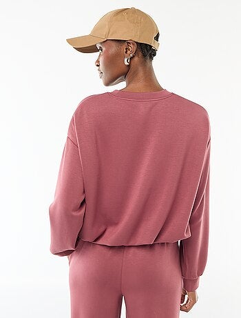 Sudadera crop top con efecto globo