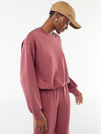 Sudadera crop top con efecto globo