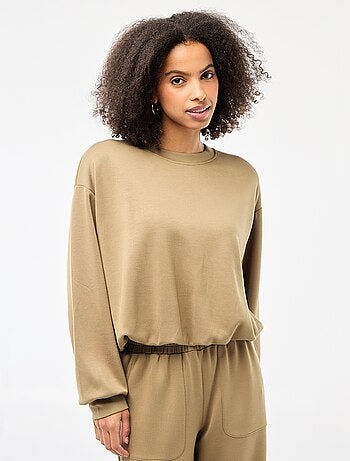 Sudadera crop top con efecto globo