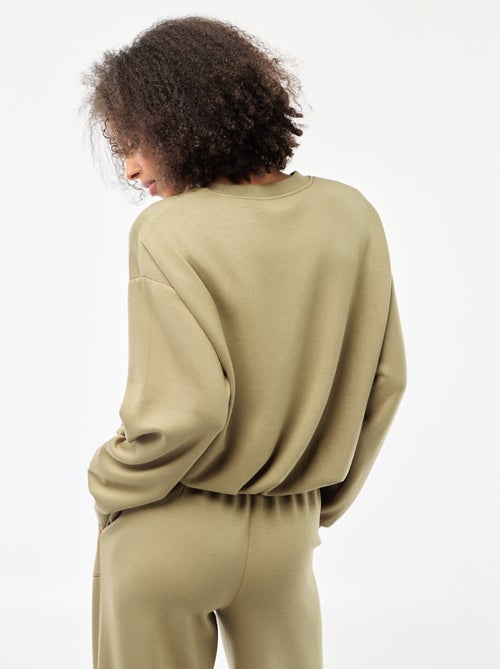 Sudadera corta con efecto globo - Kiabi