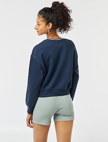 Sudadera corta con inscripción americana