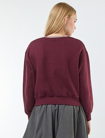 Sudadera corta con inscripción americana