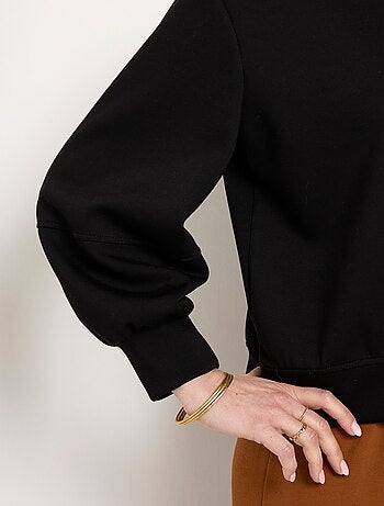 Sudadera corta de cuello redondo de punto suave - AFIBEL