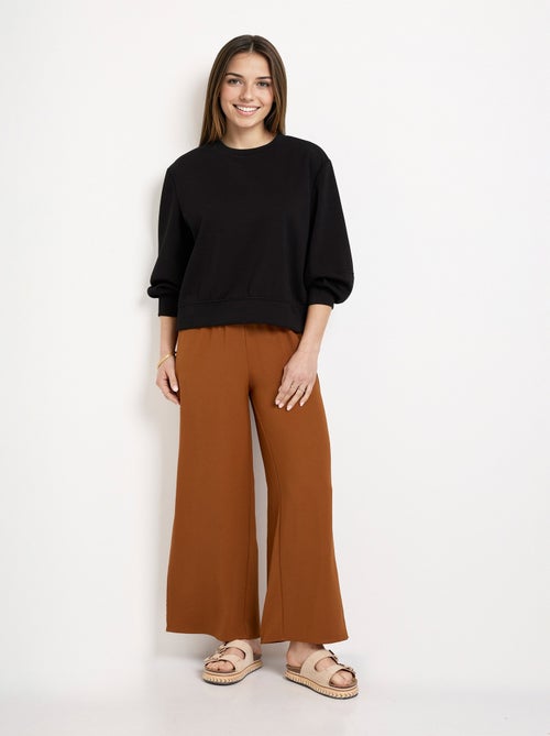 Sudadera corta de cuello redondo de punto suave - AFIBEL - Kiabi