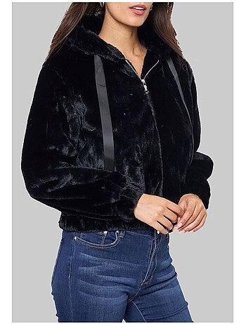 Sudadera corta de forro polar con capucha Kebello